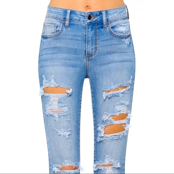 Last 1! Cello Jeans Distressed Skinny! Stretchy! - Picture 5 of 15